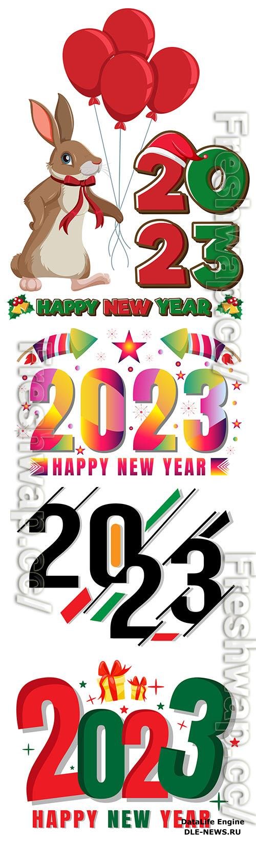 Happy new year 2023 background vector design