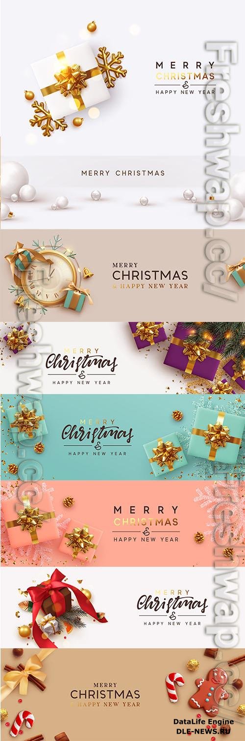 2023 New Year, festive vector banners