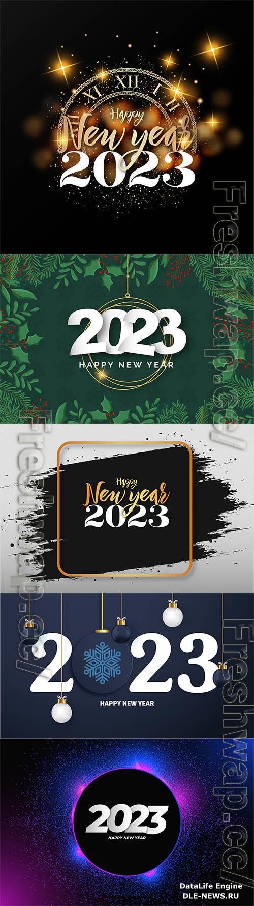 2023 New Year, abstract holiday design on vector background