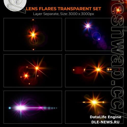 PSD realistic colorful lens flare lights effect collection vol 7