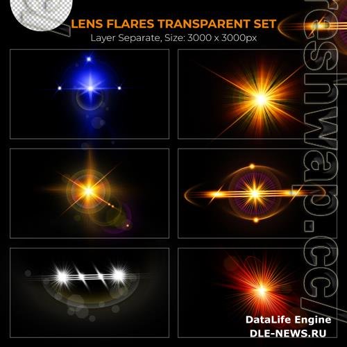 PSD realistic colorful lens flare lights effect collection vol 2