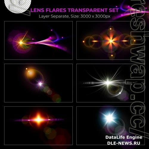 PSD realistic colorful lens flare lights effect collection vol 18