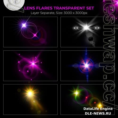 PSD realistic colorful lens flare lights effect collection vol 16