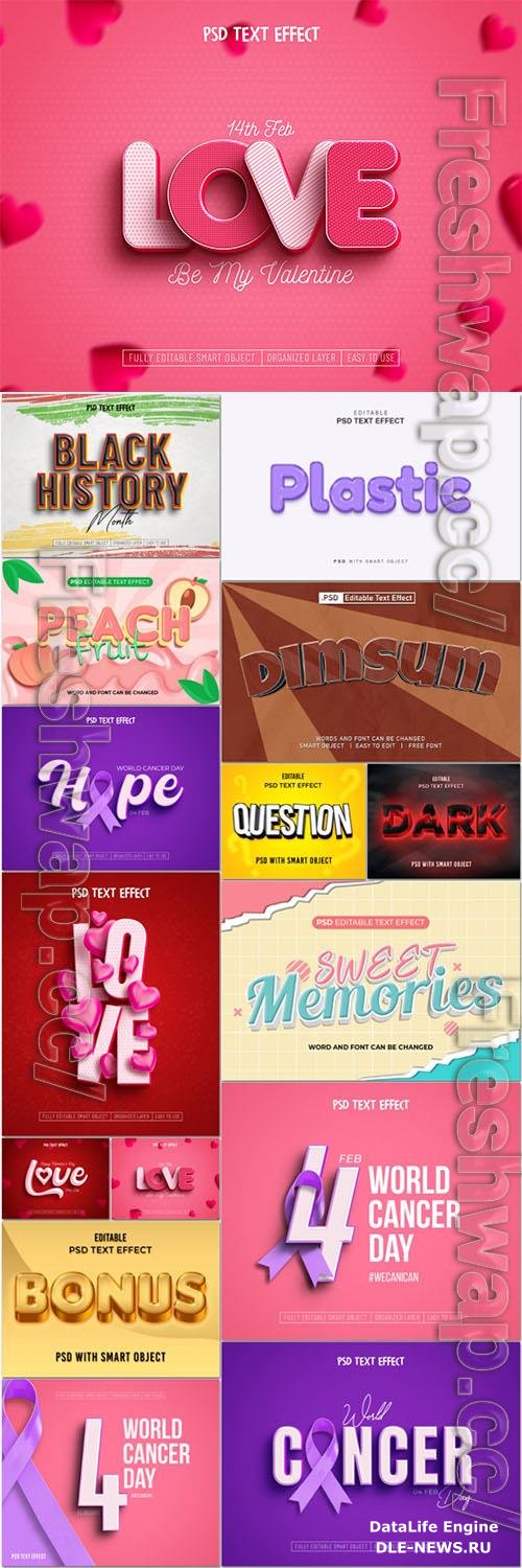 Psd style text effect editable set vol 45