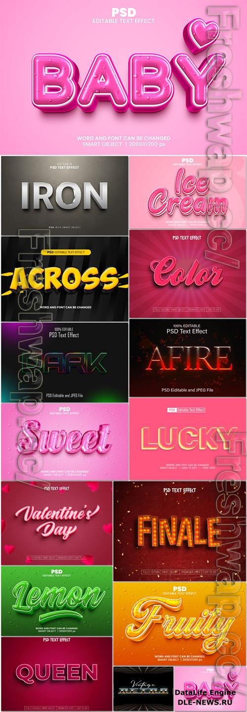 Psd style text effect editable set vol 44