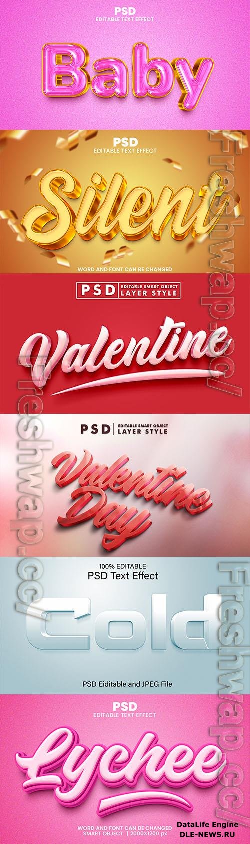 Psd style text effect editable set vol 49