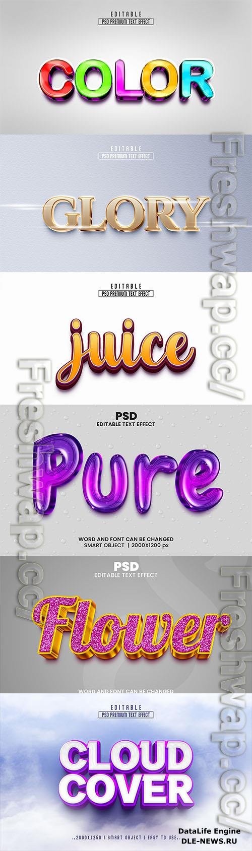 Psd style text effect editable set vol 50