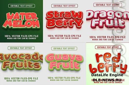 Set of Fruits Editable Text Effect