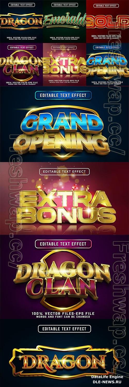 Set of Gold Editable Text Effect Vol. 1